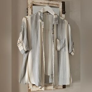 BOHME Short Sleeve Button Down Top